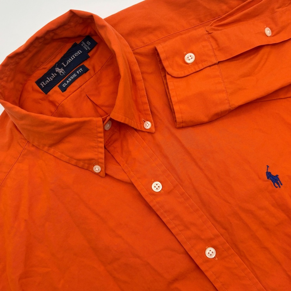 Ralph Lauren Classic Fit Orange Button Down Shirt Men's Size S